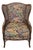 1990s Ethan Allen Cane Wingback Accent Chair – Floral Tapestry For Sale