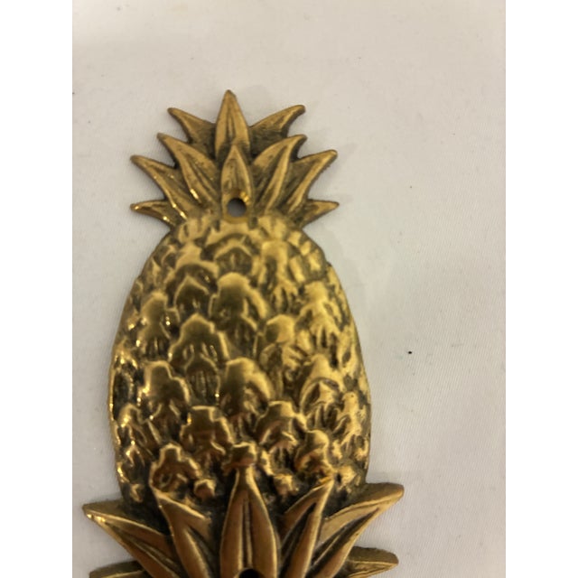 Mid-Century Modern Vintage Solid Brass Pineapple Wall Hook For Sale - Image 3 of 6