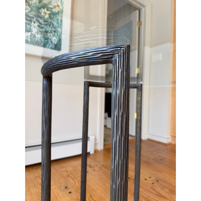 Metal McGuire Furniture Company Bronze and Glass Dining Table For Sale - Image 7 of 11