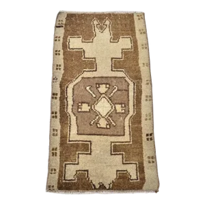 Brown Oushak Turkey Small Rug