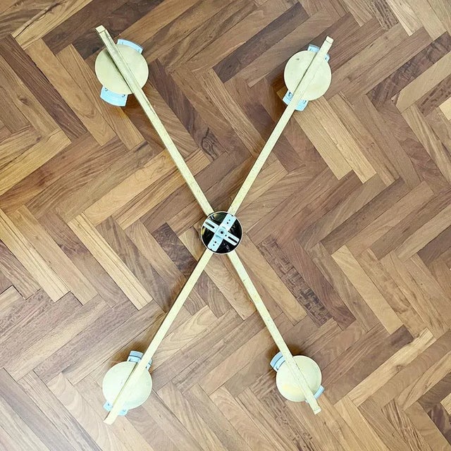 Vintage Brass and Glass Ceiling Light, 1980s For Sale - Image 6 of 9