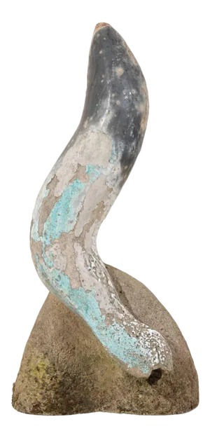 Mid 20th Century Carved Stone Seal on Rock Sculpture