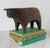 Hand Carved Crate and Barrel Brown Wood Bull Figurine Sculpture For Sale - Image 10 of 13