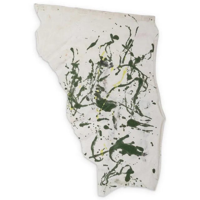 Purvis Young (American 1943-2010) on textile painting featuring Young's depiction of a pregnant women with multicolored...