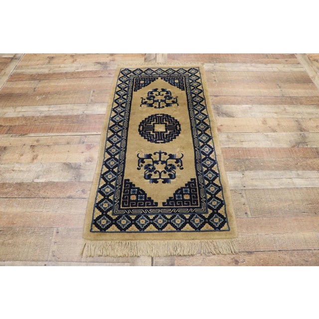 Textile Antique Chinese Baotou Rug With Art Deco Style, 2'4 X 4'8 For Sale - Image 7 of 9