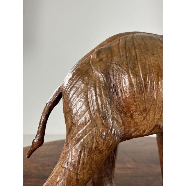 Animal Skin Vintage Leather Elephant Figure For Sale - Image 7 of 13