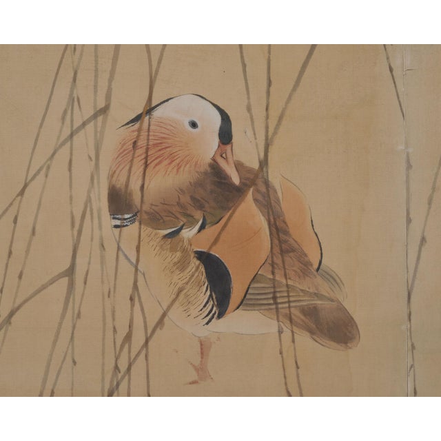 Japanese Taishō/Shōwa Painting Flock of Ducks in Winter Pond For Sale - Image 4 of 18