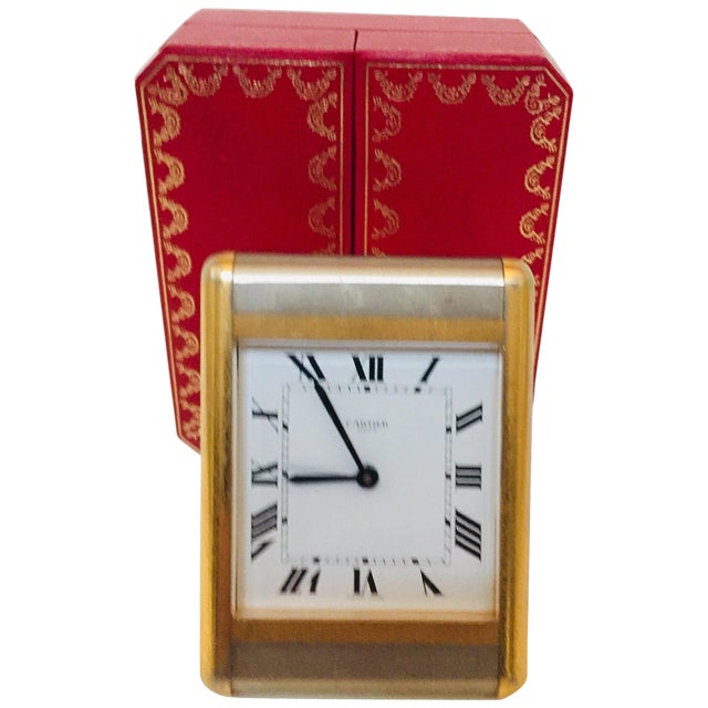 Cartier Tank Desk Clock TwoTone Gold and Steel Chairish