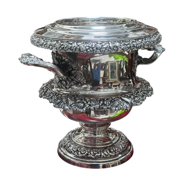 Traditional Antique Old Sheffield Plate Regency Style Wine Cooler Bottle Caddy Cache Pot For Sale - Image 3 of 5