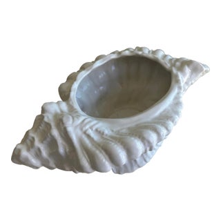 Ceramic Oversized White Shell Planter For Sale