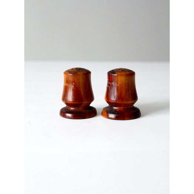 Wood Vintage Ozarks Wooden Salt & Pepper Shakers For Sale - Image 7 of 9