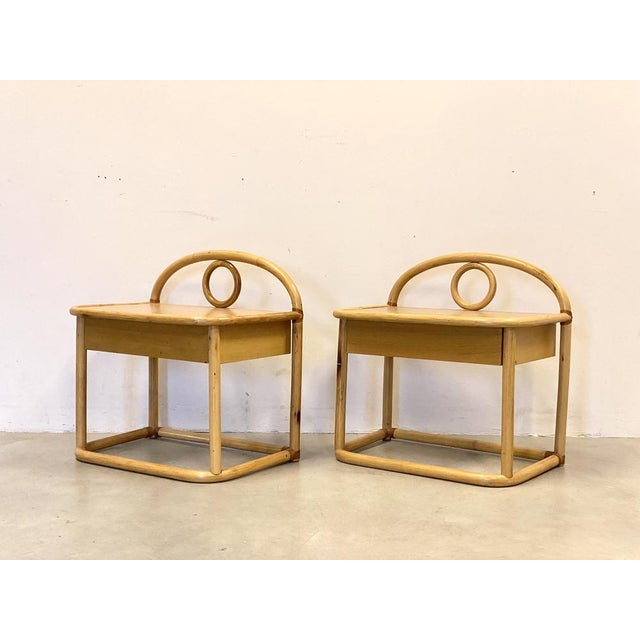 Bamboo Bedside Tables by Gervasoni, 1980s, Set of 2 For Sale - Image 16 of 16