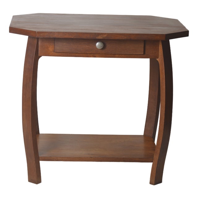 Art Deco Table in Oak with Curved Legs, 1930s For Sale