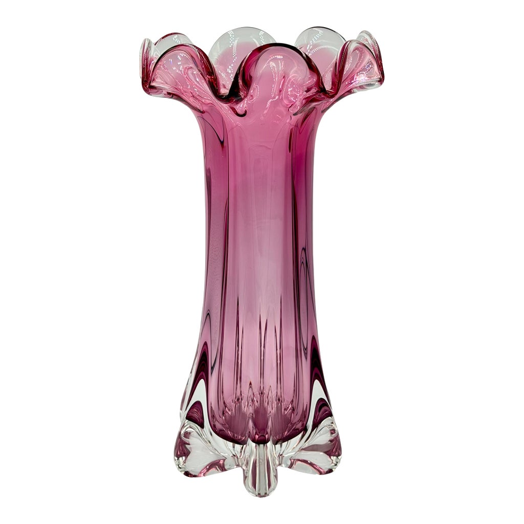 Mid-Century Czech Art Glass Vase, Josef Hospodka, Chřibská (Rubin