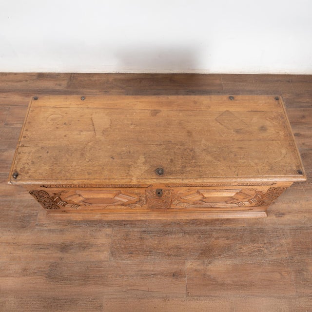 18th Century Oak Trunk or Coffer, Denmark For Sale - Image 4 of 10