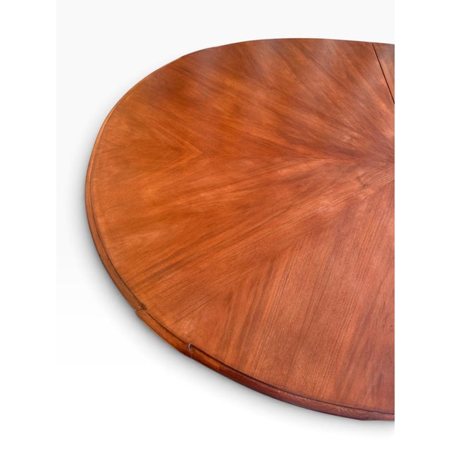 Wood Vintage Mid-Century Modern Refinished Oval Extension Dining Table With Two Leaves For Sale - Image 7 of 10