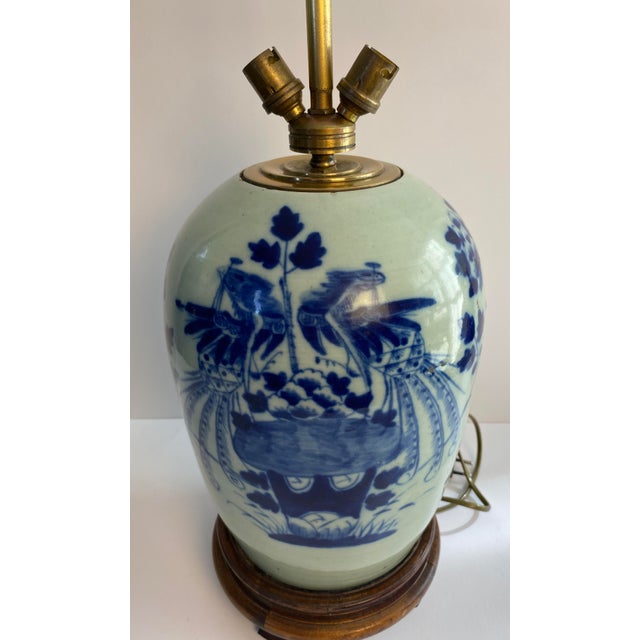 Blue and White French Porcelain Table Lamp For Sale In Miami - Image 6 of 6