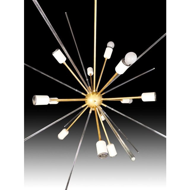 Brass and Methacrylate Ceiling Light, 1980s For Sale - Image 4 of 14