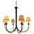 Large Brass Six-Arm Chandelier with Fabric Shades, Germany, 1970s For Sale - Image 10 of 10