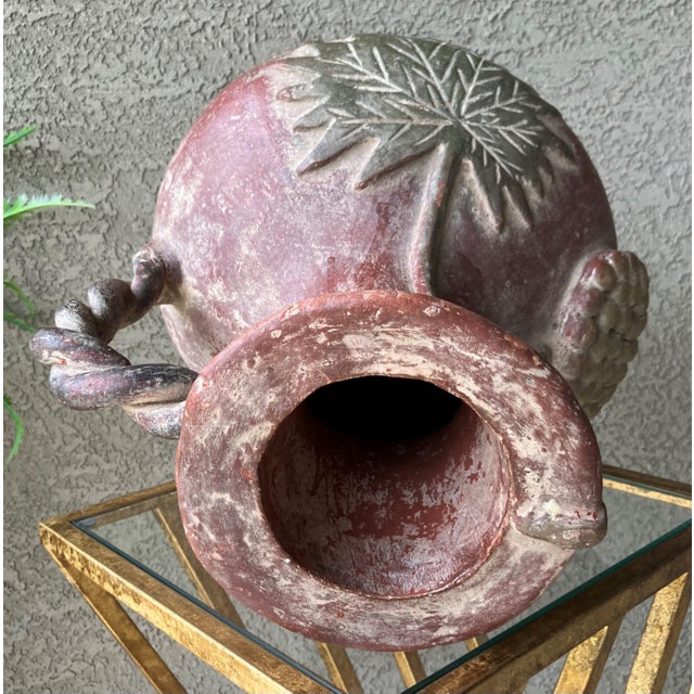Late 20th-Century Barro Rojo (Red Clay) Braided Handle Pottery Vessel / Vase, Mexico For Sale - Image 11 of 18
