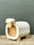 This vintage sculptural wood sheep stool brings whimsical folk-art character to a compact, functional form. Carved with a...