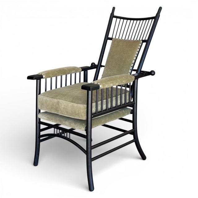 Arts & Crafts Late 19th Century English Arts and Crafts Reclining “Morris” Chair in the Manner of Liberty and Co. For Sale - Image 3 of 17