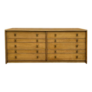 Paul Frankl for Johnson Furniture 10 Drawer Double Dresser For Sale