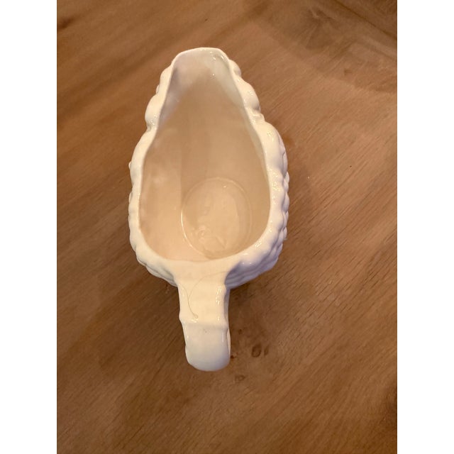 Ceramic Vintage White Ceramic Gravy Boat Fruit Design For Sale - Image 7 of 9