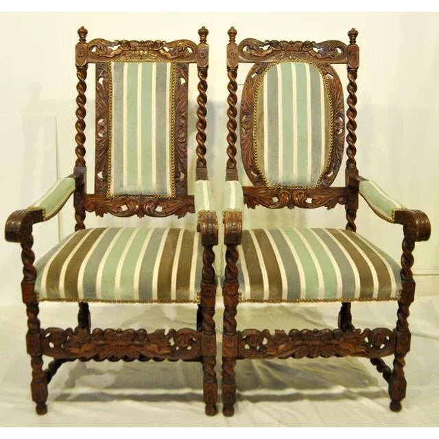 Antique Barley Twist Chairs - a Pair For Sale - Image 9 of 9