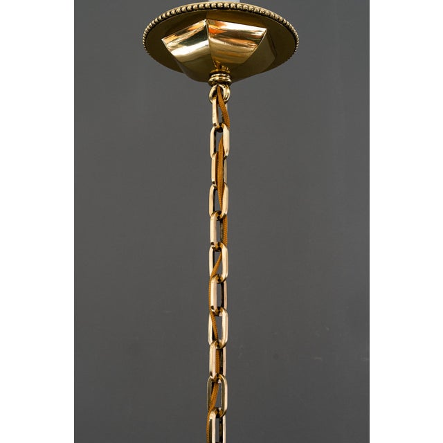 Art Deco Chandelier with Fabric Shades, Vienna, 1920s For Sale - Image 9 of 18