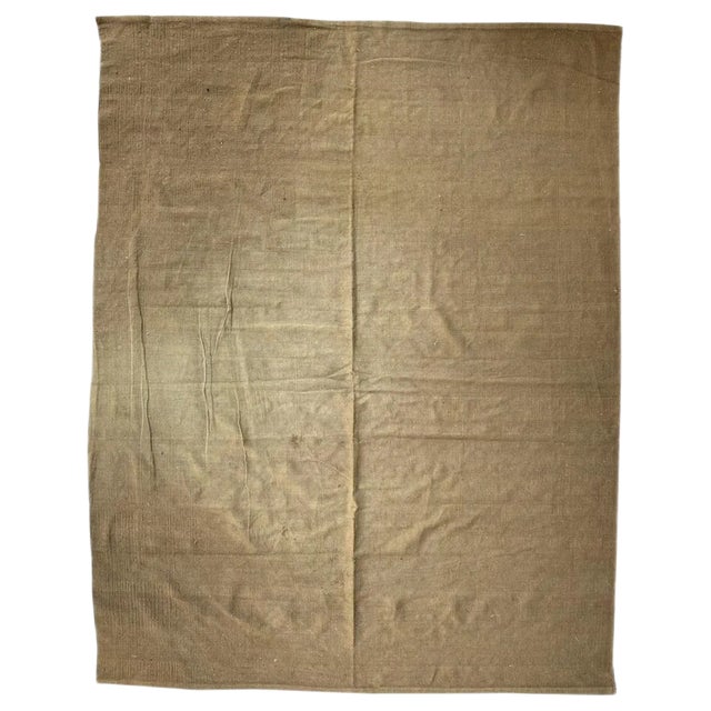 Vintage Indian Modern Khaki Color Flat Rug For Sale