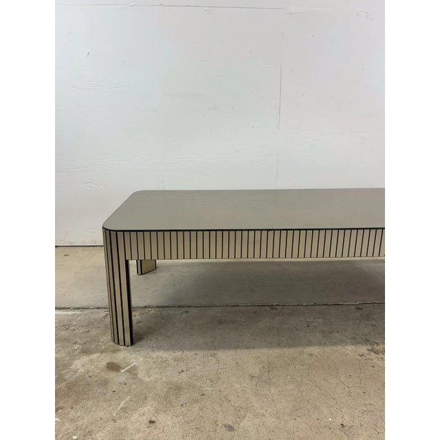 Postmodern Postmodern Glass Top Coffee Table With Chrome Accented Base For Sale - Image 3 of 12