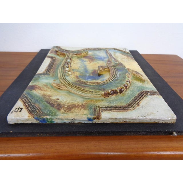 Large German Studio Ceramic Garfish Wall Plaque by Hausmann, 1978 For Sale - Image 17 of 18