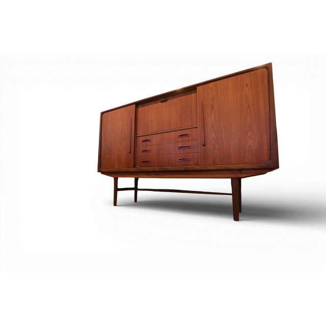 Vintage Danish Teak Cabinet with Bar Section and Sliding Doors from Clausen & Søn, 1960s For Sale - Image 13 of 18