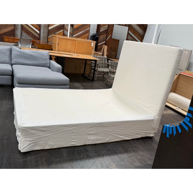 Restoration Hardware Queen Size Restoration Hardware Linen Headboard For Sale - Image 4 of 12