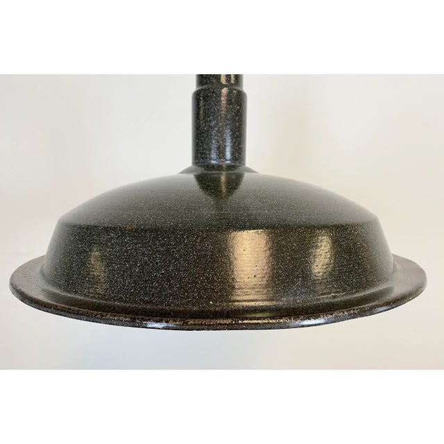 Industrial Dark Gray Enamel Hanging Lamp, 1950s For Sale - Image 6 of 11
