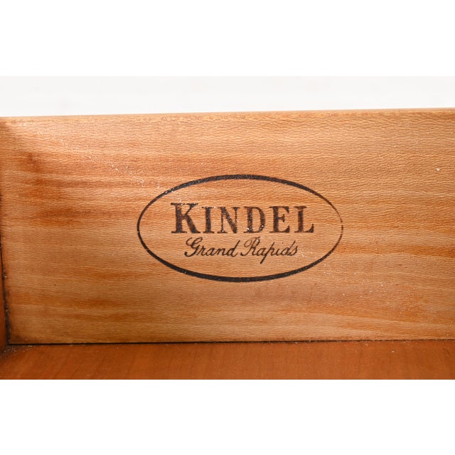 Wood Kindel Furniture French Regency Louis XVI Cream Lacquered Parcel Gilt Dresser For Sale - Image 7 of 11