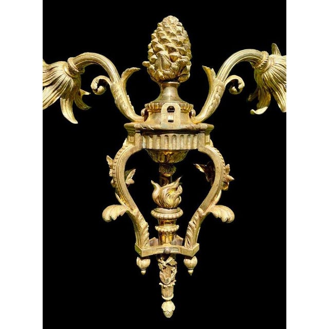 Gold Louis XVI Style Bronze Sconces, Set of 2 For Sale - Image 8 of 11