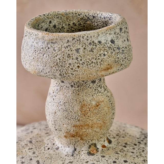 Sculptural "Lydion Granito" Stoneware Vase by Canoa Lab for TRNK in Speckled Gray For Sale - Image 10 of 10