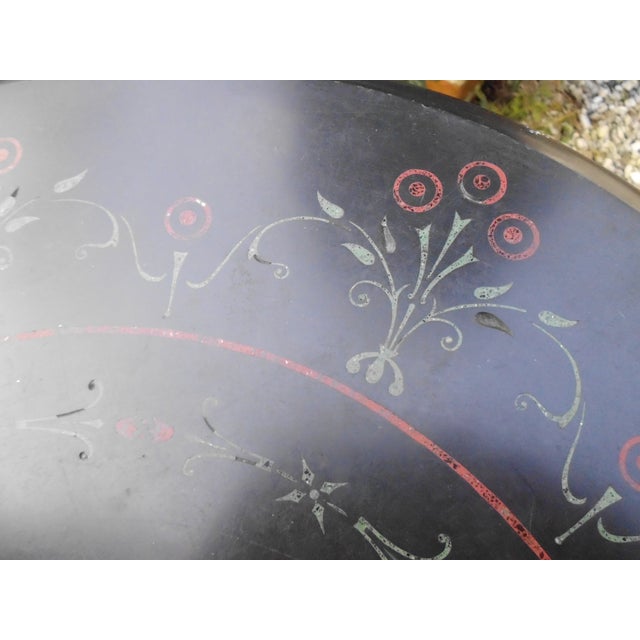 Wood Antique Side Table with Dated Stone Top, 1884 For Sale - Image 7 of 18