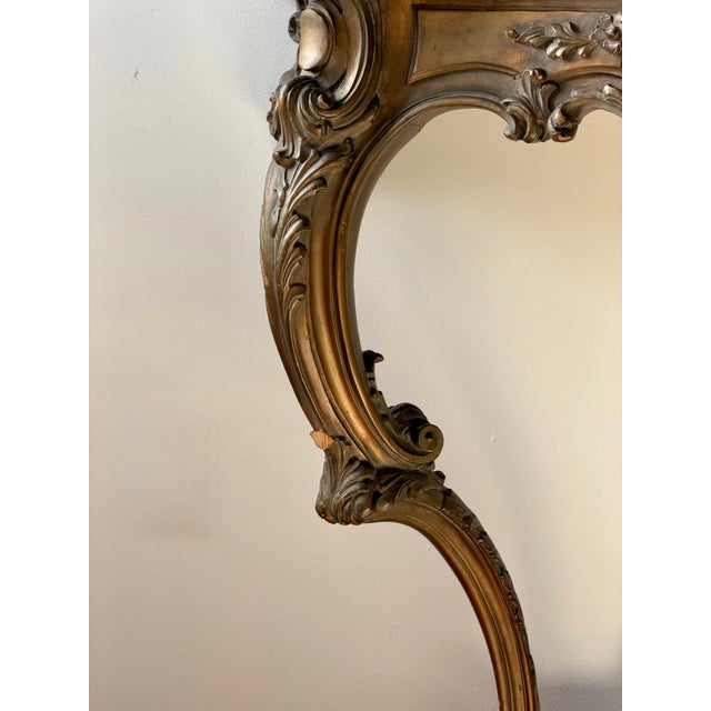 Antique Rococo Style Carved Wood Console With Marble Top For Sale In New York - Image 6 of 14