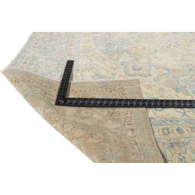 Tan Vintage Persian Kashan Rug - 09'00 X 12'09 For Sale - Image 8 of 11