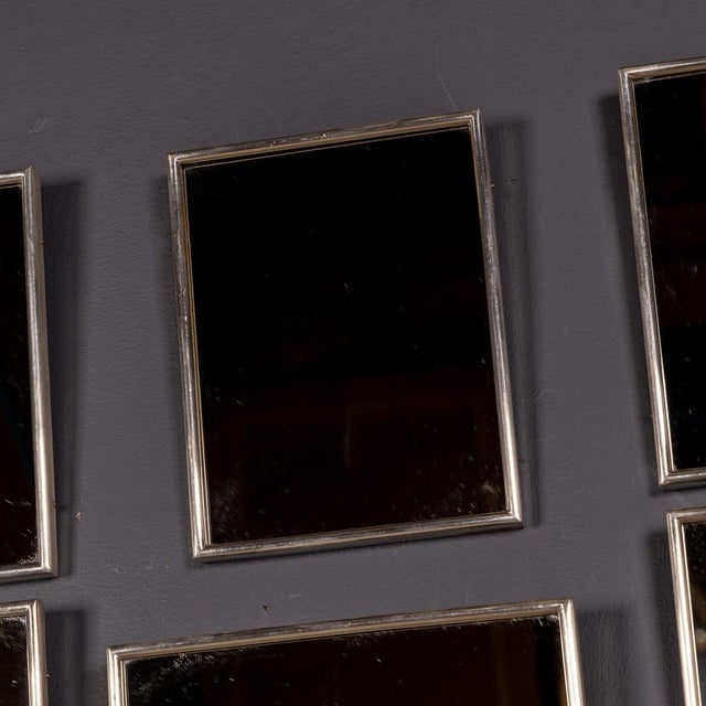Metal Vintage Italian Collection of White Metal Framed Mirrors, 1950, Set of 14 For Sale - Image 7 of 9