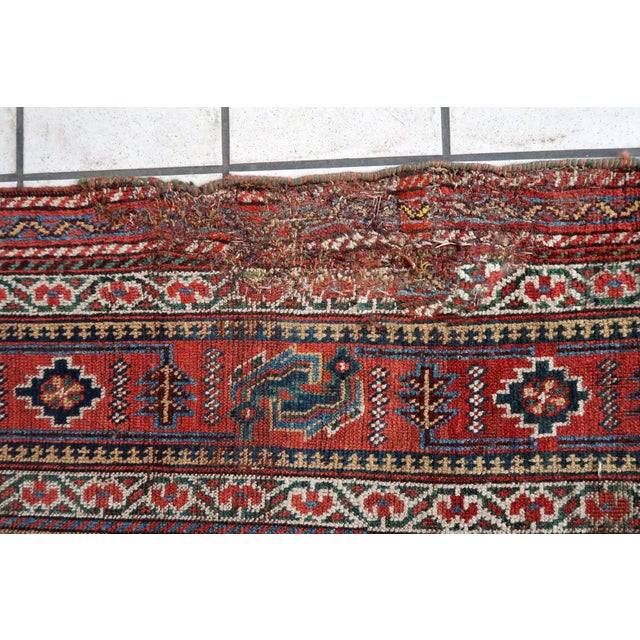 1880s, Handmade Antique Persian Khamseh Distressed Rug 6.8' X 16.6' For Sale - Image 4 of 12