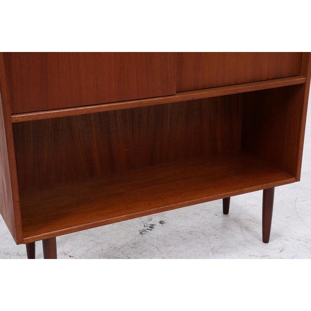 Mid-Century Danish Teak Bookcase with Sliding Doors, 1960s For Sale - Image 12 of 17