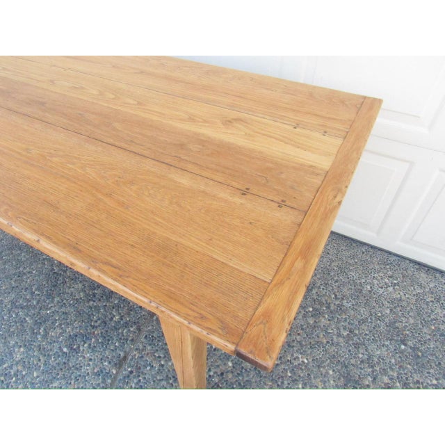 Vintage French Light Oak Farm Table For Sale - Image 12 of 17