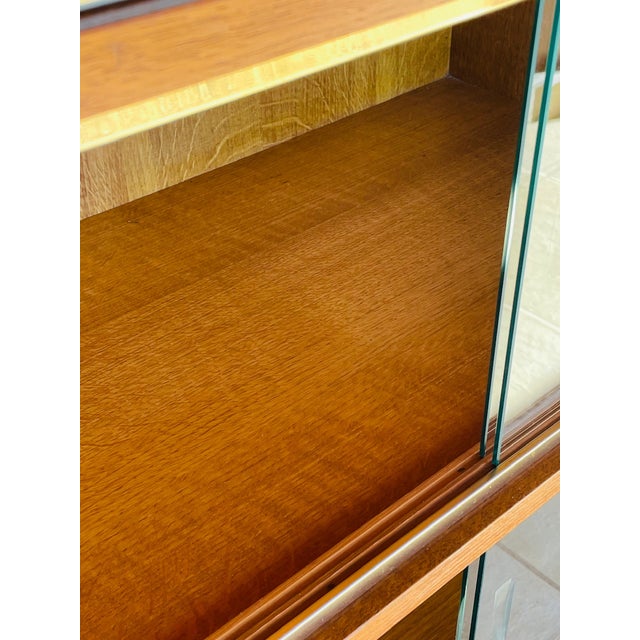 Mid-Century Oak Bookcase with Sliding Glass Doors, 1960s For Sale - Image 14 of 18
