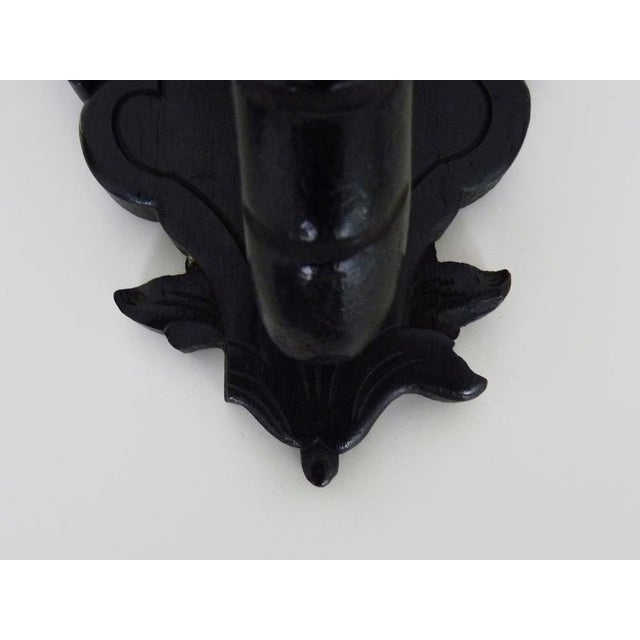 Wood Wall Plant Shelf with Blackened Wooden Elephant Head, 1800s For Sale - Image 7 of 10