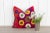 Red Veeda Vintage Suzani Square Pillow For Sale - Image 8 of 9