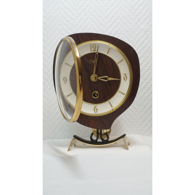 Mid-Century Modern 1960s Mid Century Winding Mantel Clock by Orfac, Netherlands For Sale - Image 3 of 7